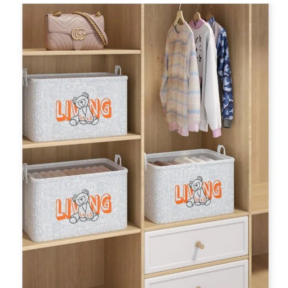 1pc Household Foldable Clothes and Miscellaneous Items Storage Basket With Draws - Picture 5 of 12